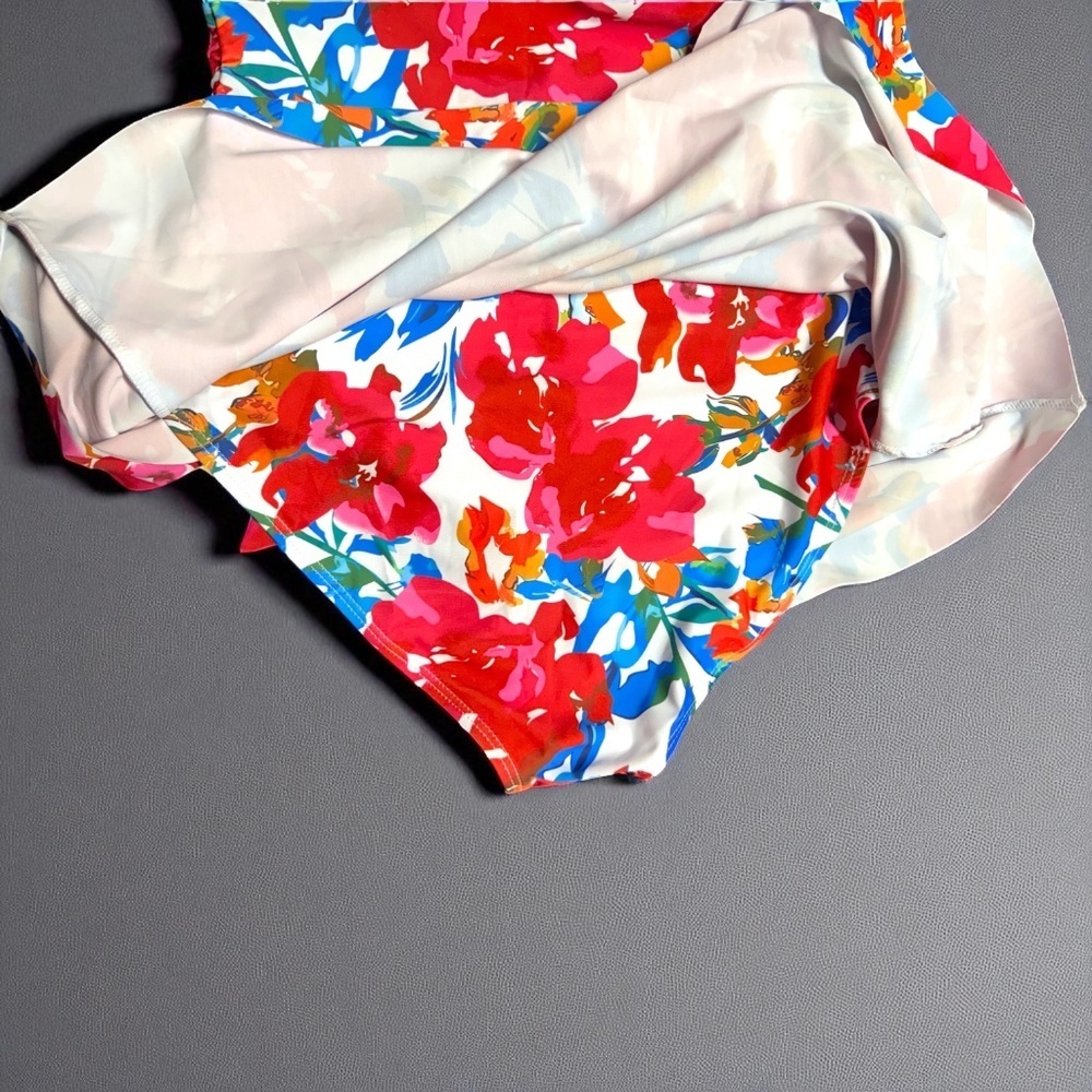 Colorful Floral Swimdress Medium NWOT Tummy Control One Piece Swimwear - Picture 8 of 12